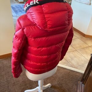 Moncler Vibrant Red Jacket with Comic Detail